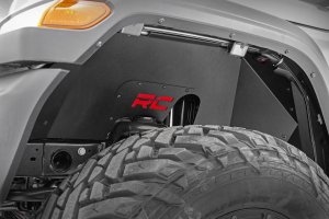 Jeep Wrangler Unlimited Front Inner Fenders - Rough Country - 3-piece construction with RC logo - '18-'25 Jeep Wrangler Unlimited Front Inner Fenders - Rough Country - 3-piece construction with RC logo - '18-'25
